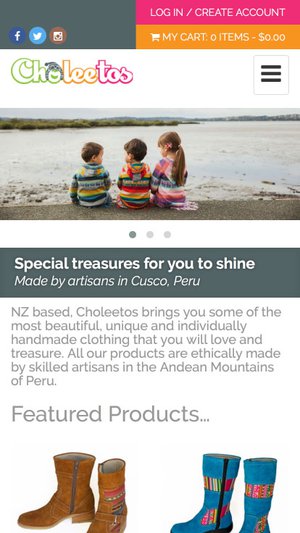 Choleetos Website - mobile